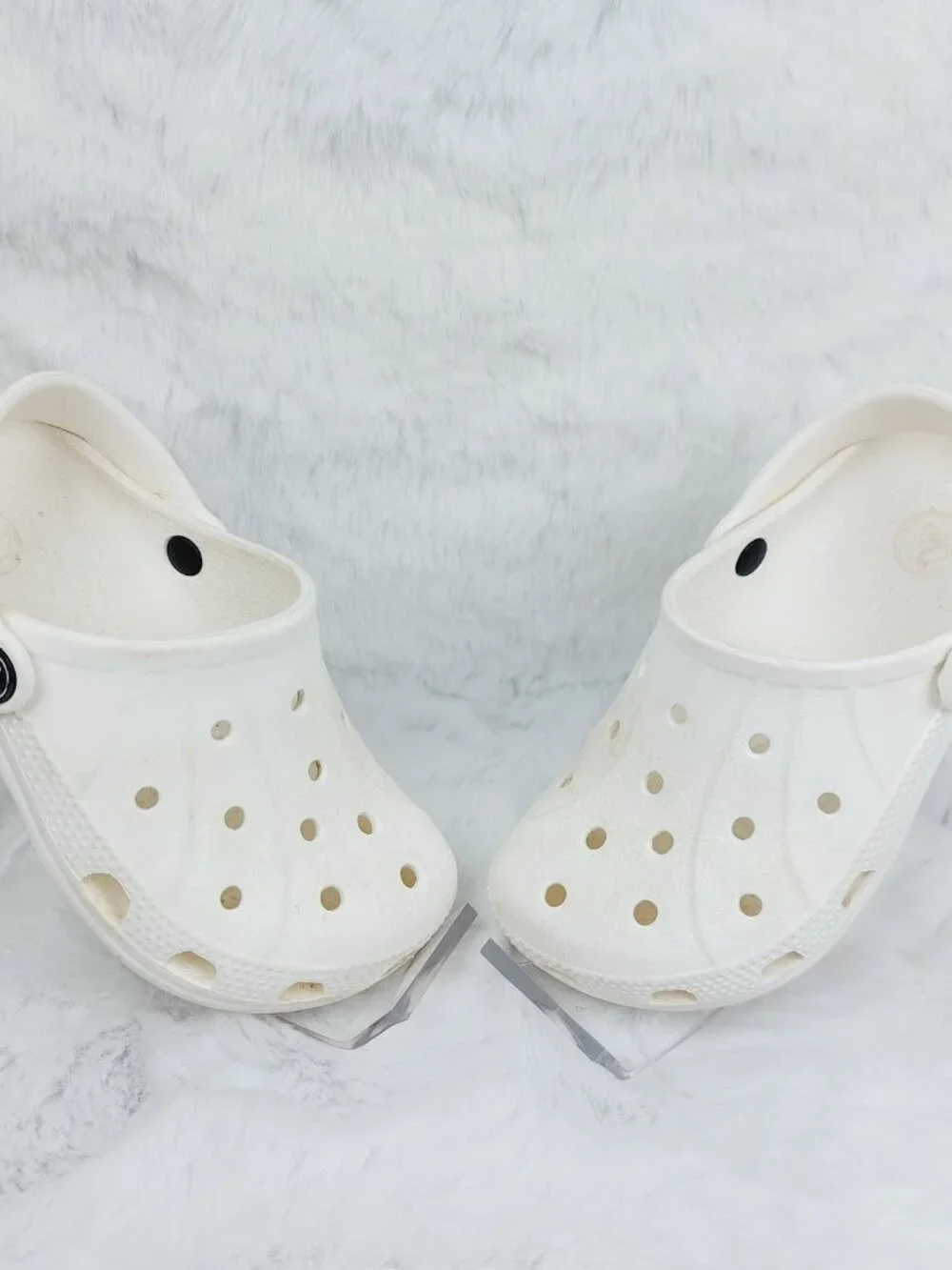 Crocs Girl's White Classic Adjustable Breathe Slip-On Casual Clogs Size 11